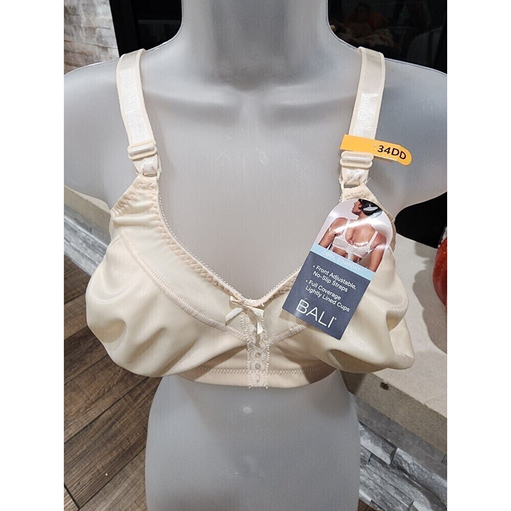 NWT Bali 34DD Full Coverage Wirefree Bra Style 3820 Cool Comfort No Slip Straps